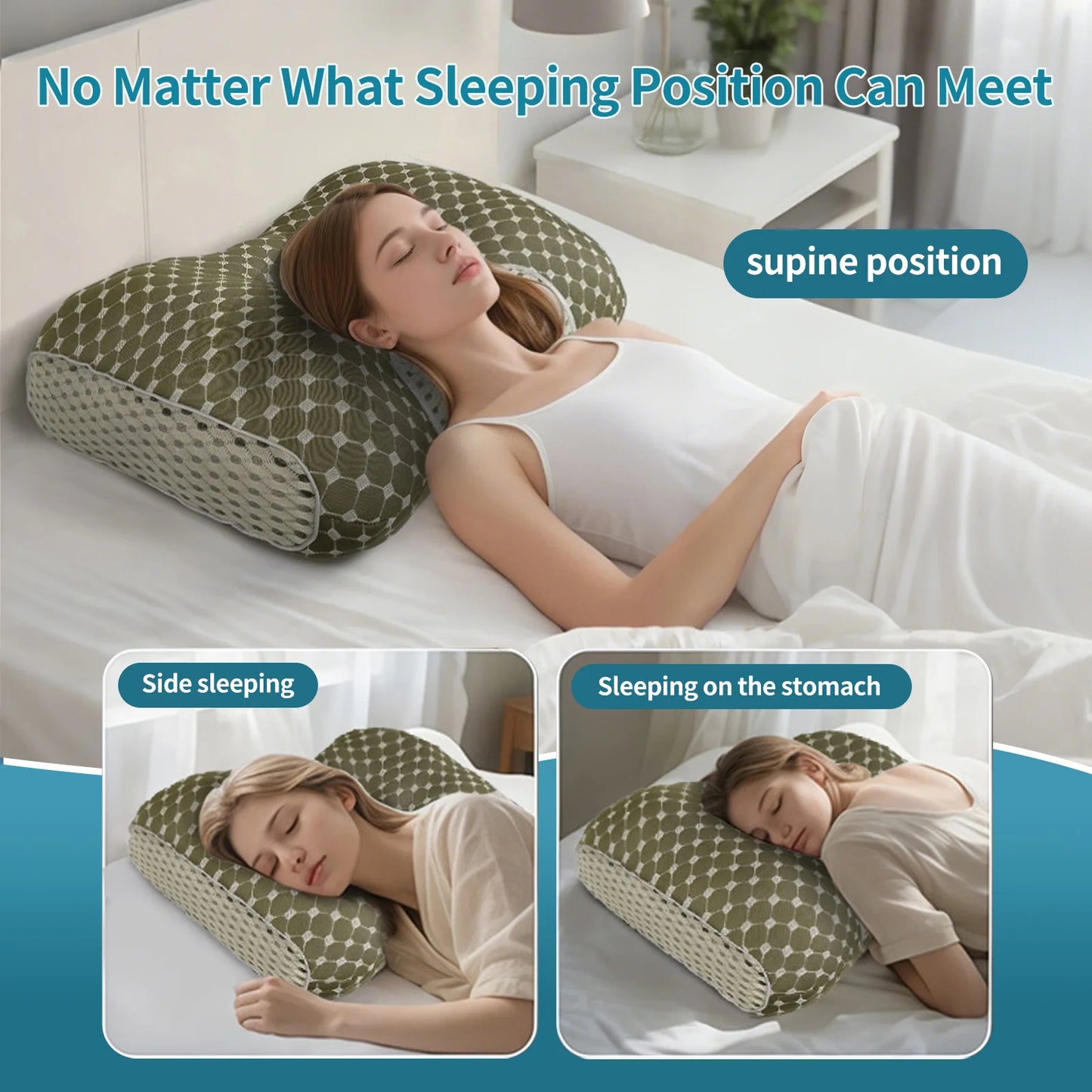 NONECN Couples Soft Knit Neck Massage Pillow Adjustable Ergonomic Design