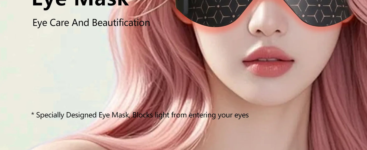 JVV 630NM 850NM Red Light Therapy Eye Mask Device Near Infrared Eye Mask Eye Massager Beauty Care Device Eye Bags Remover Devic