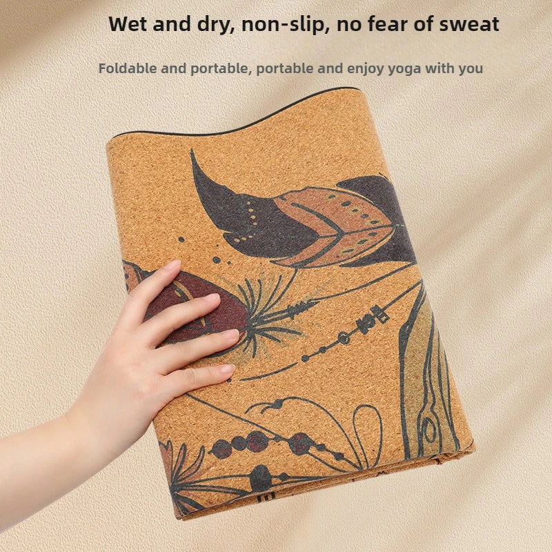 Cork Yoga Mat With Extra Thick Rubber Grip Portable