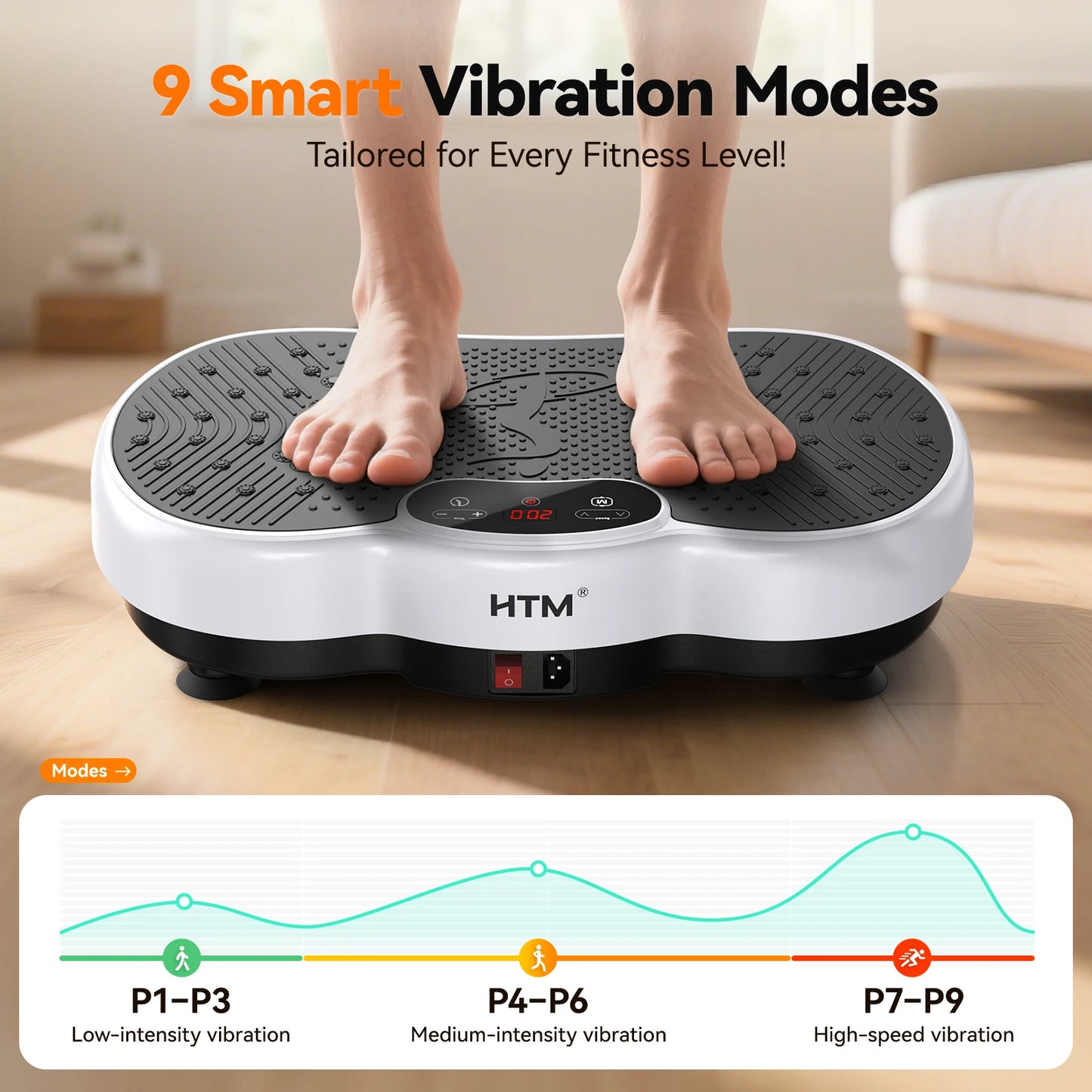 Vibration Plate Exercise Machine Full Body Shaker Adjustable Speed Portable