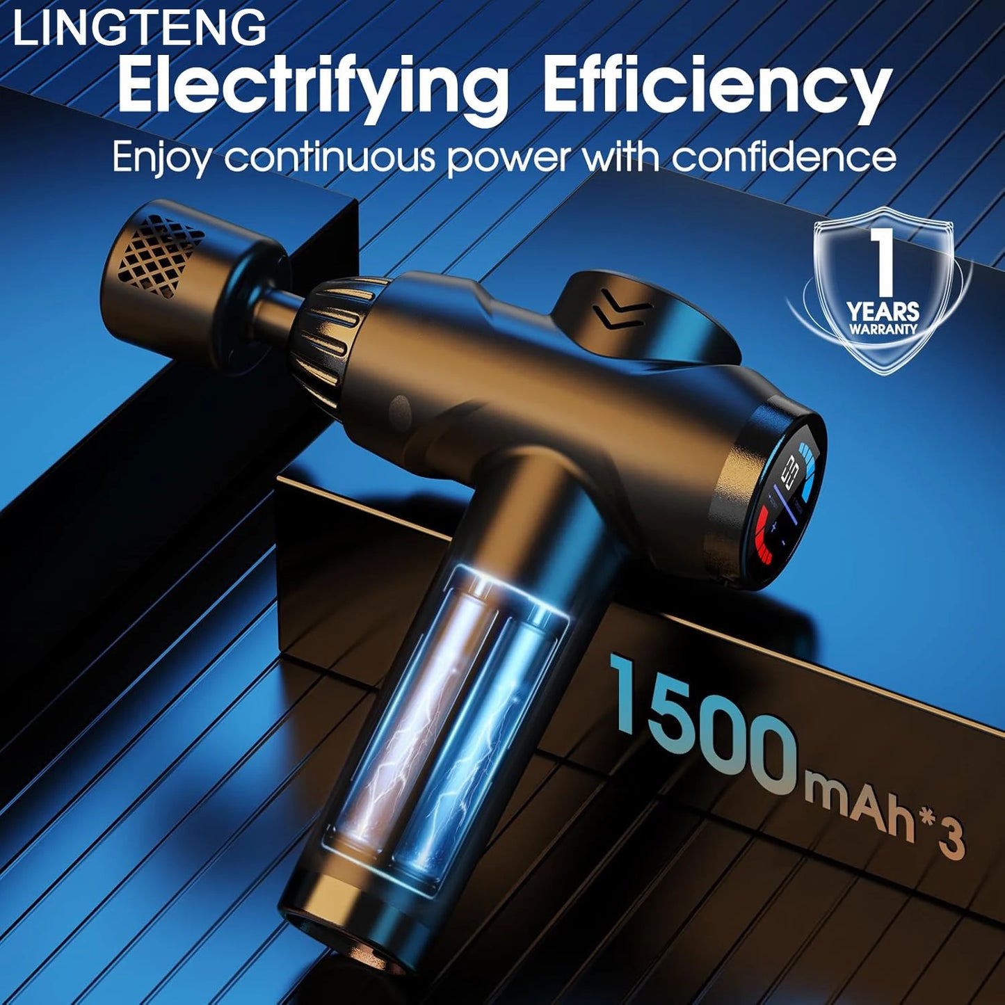 Lingteng Deep Tissue Percussion Massage Gun With Hot And Cold