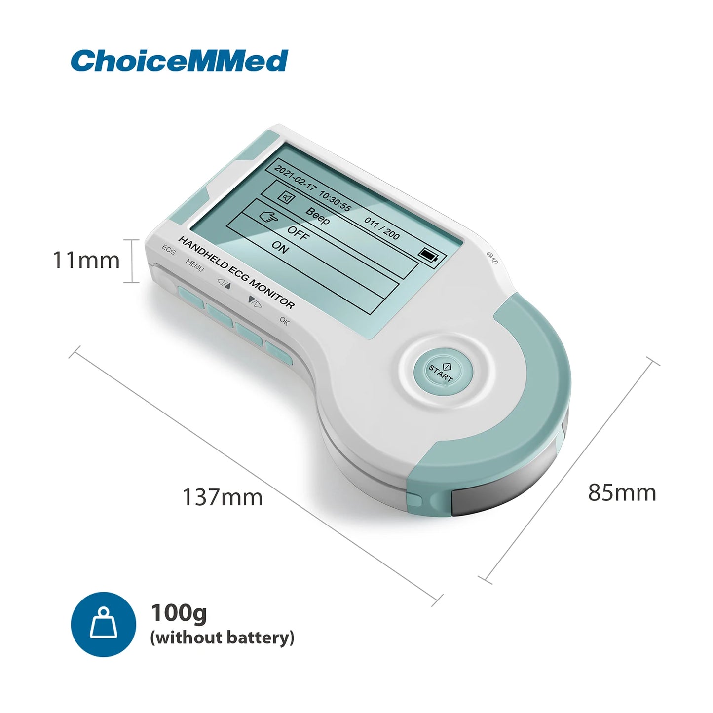 ChoiceMMed MD100B Handheld ECG Monitor Real Time Heart Rate