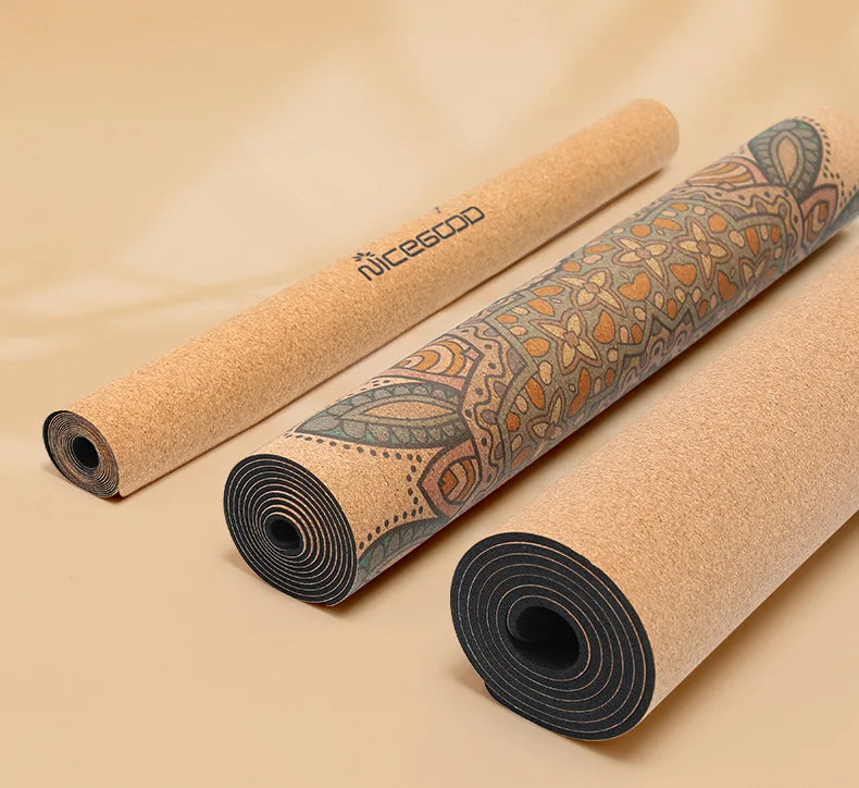 Cork Yoga Mat With Extra Thick Rubber Grip Portable