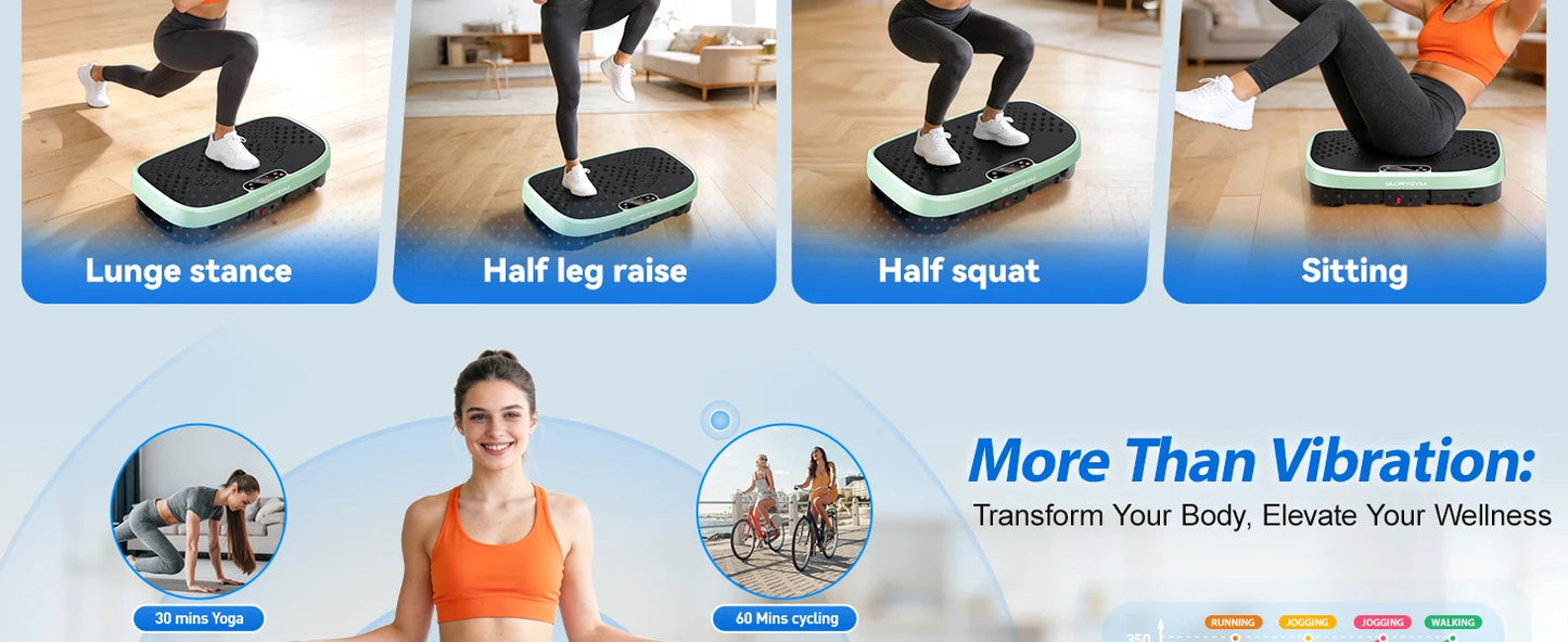 Vibration Plate Fat Burning Machine 120 Speed Levels 330lbs Capacity