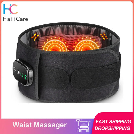 Hailicare Heated Waist Belt With Lumbar Support Vibration Massage