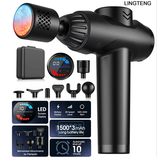 Lingteng Deep Tissue Percussion Massage Gun With Hot And Cold
