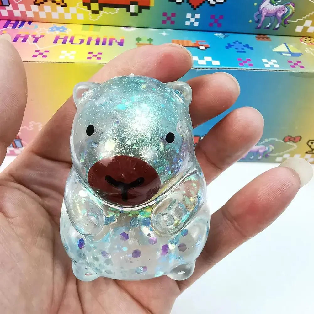 Soft Glitter Capybara Fidget Toy For Effective Stress Relief