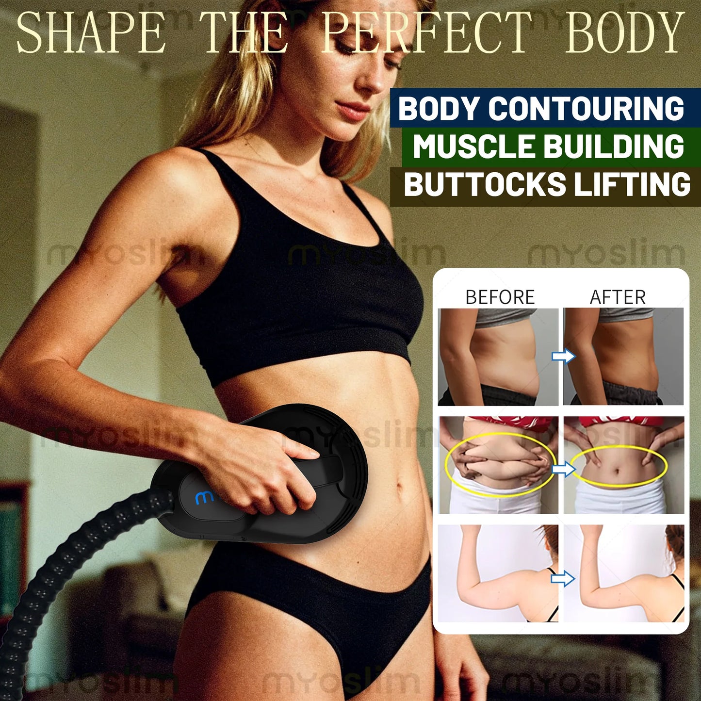 MYOSLIM EMS Body Sculpting Machine With RF Technology 6500W