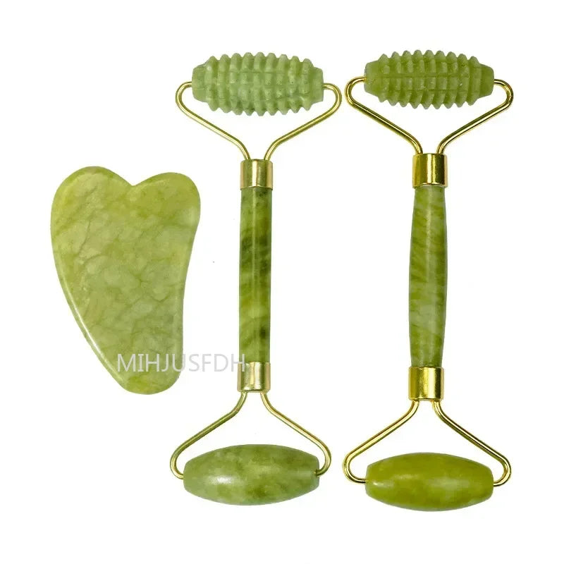 Natural Jade Roller Massager for Face and Body Gua Sha