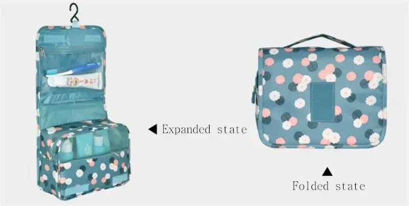 Waterproof Nylon Cosmetic Bag Travel Pouch With Hook