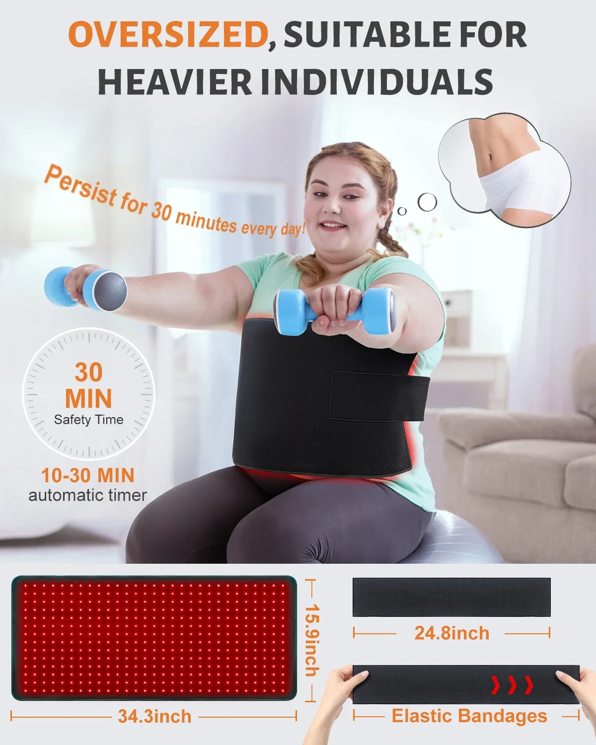 Astarexin Red Light Therapy Heating Pad 406 LEDs For Pain