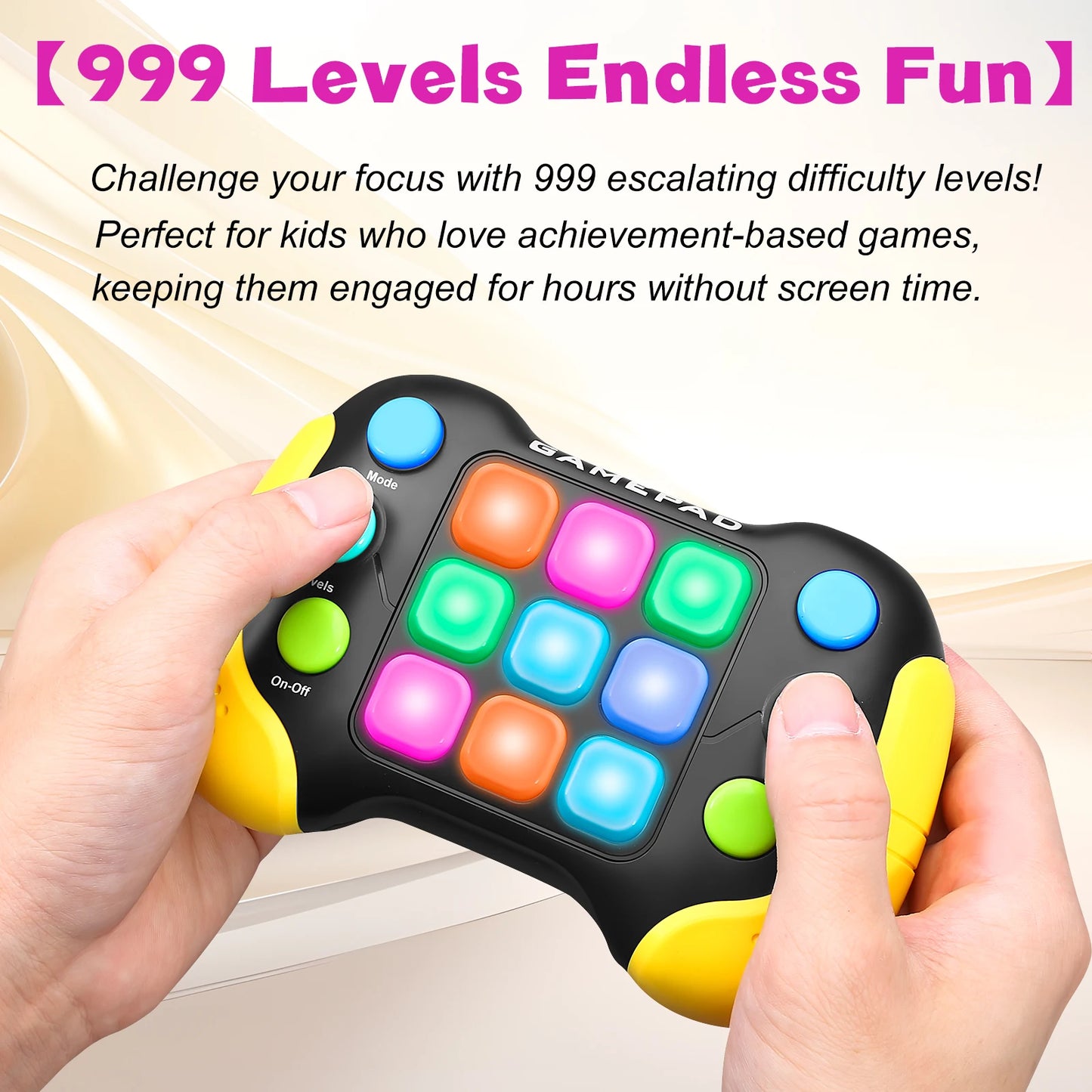Electronic pop-up game light up play fidget toys,handheld games for children adults Push button gamepads press push games,5 mode