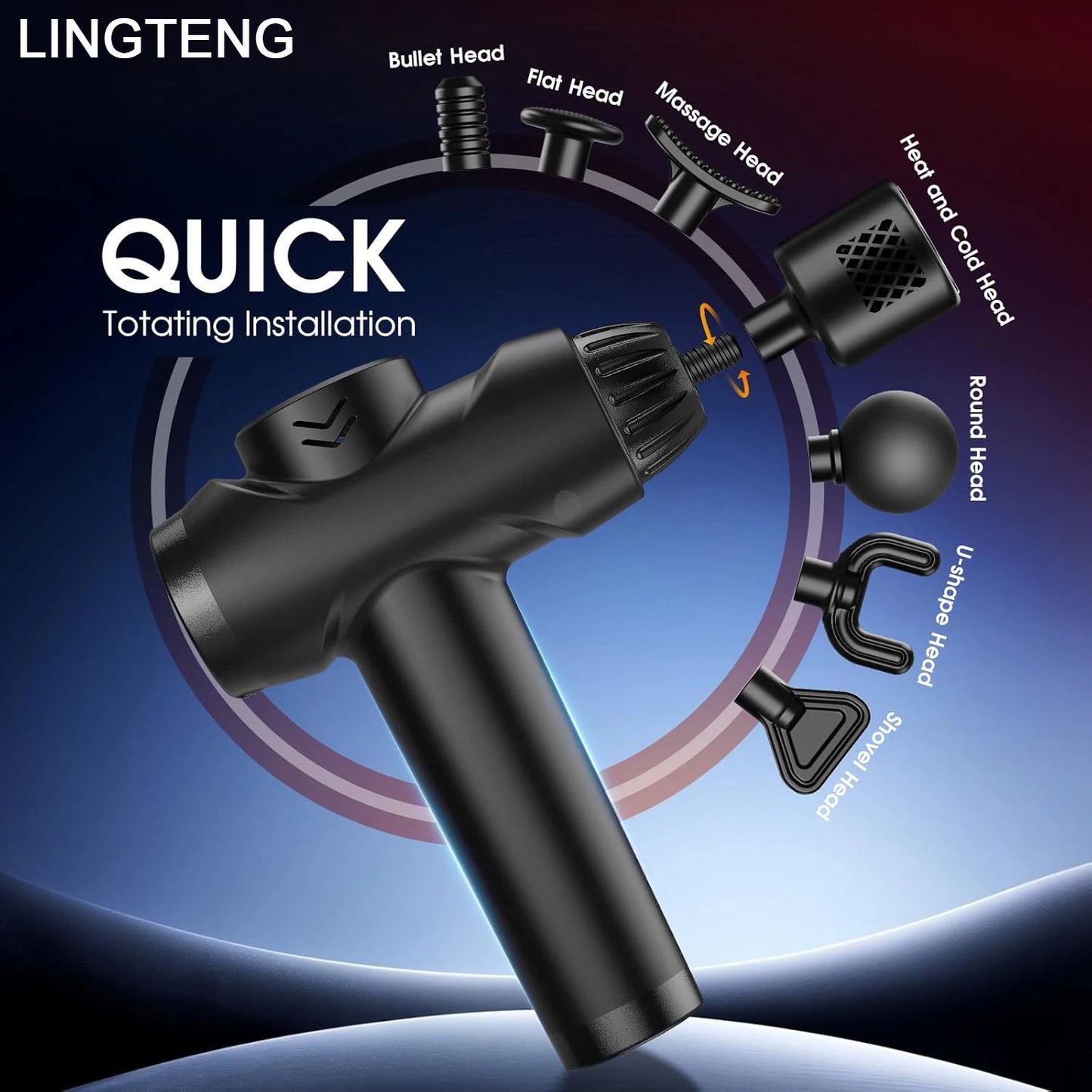 Lingteng Deep Tissue Percussion Massage Gun With Hot And Cold
