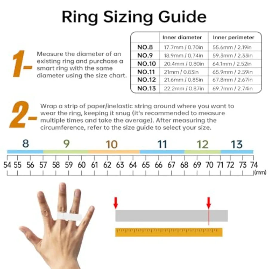 FitElf 3 Pro Smart Ring Fitness Tracker Health Sleep Monitor with Blood Pressure Heart Rate Oxygen Monitoring for Women Men Gol