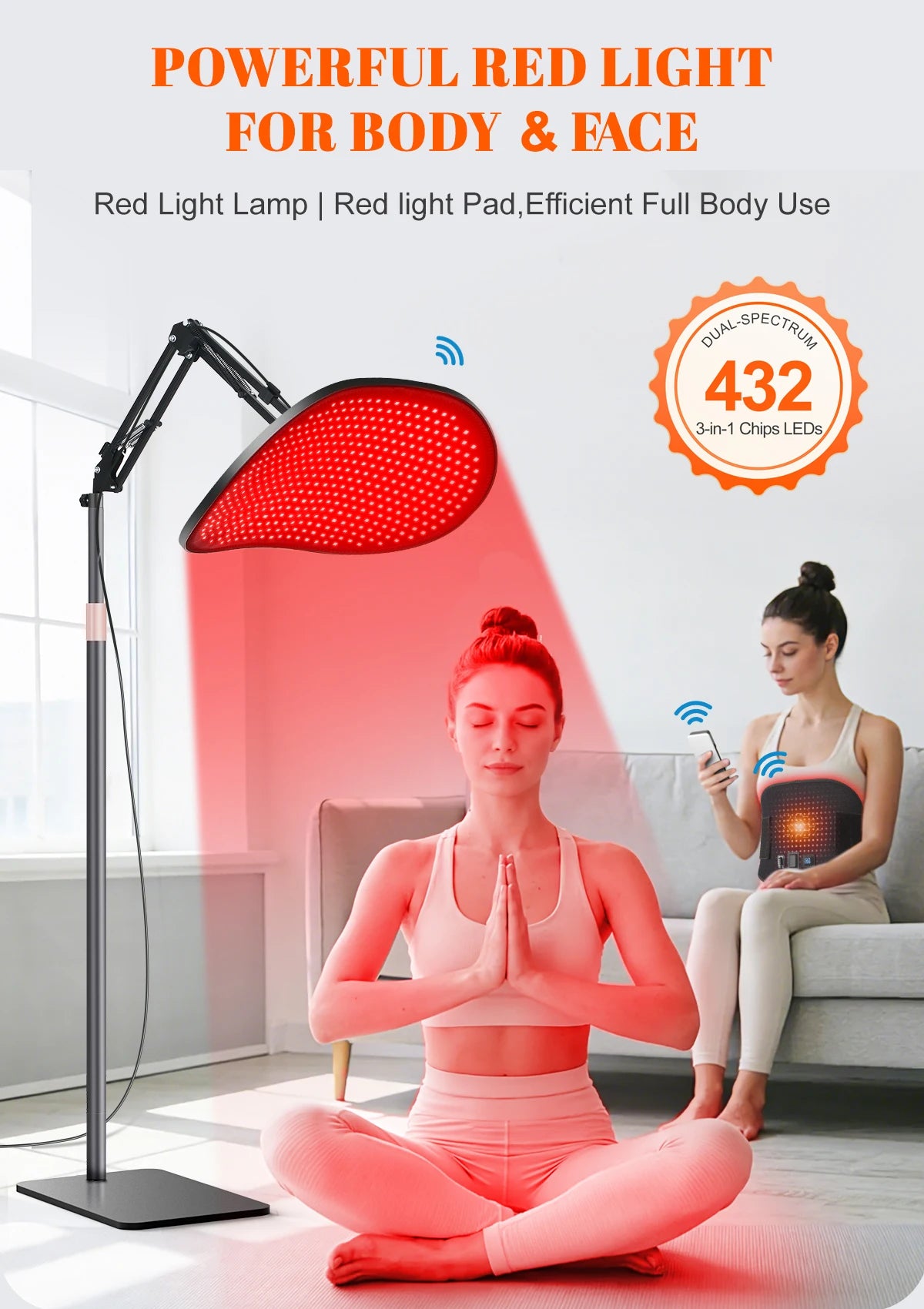 Astarexin 432 Led Red Light Therapy Panel Face Body