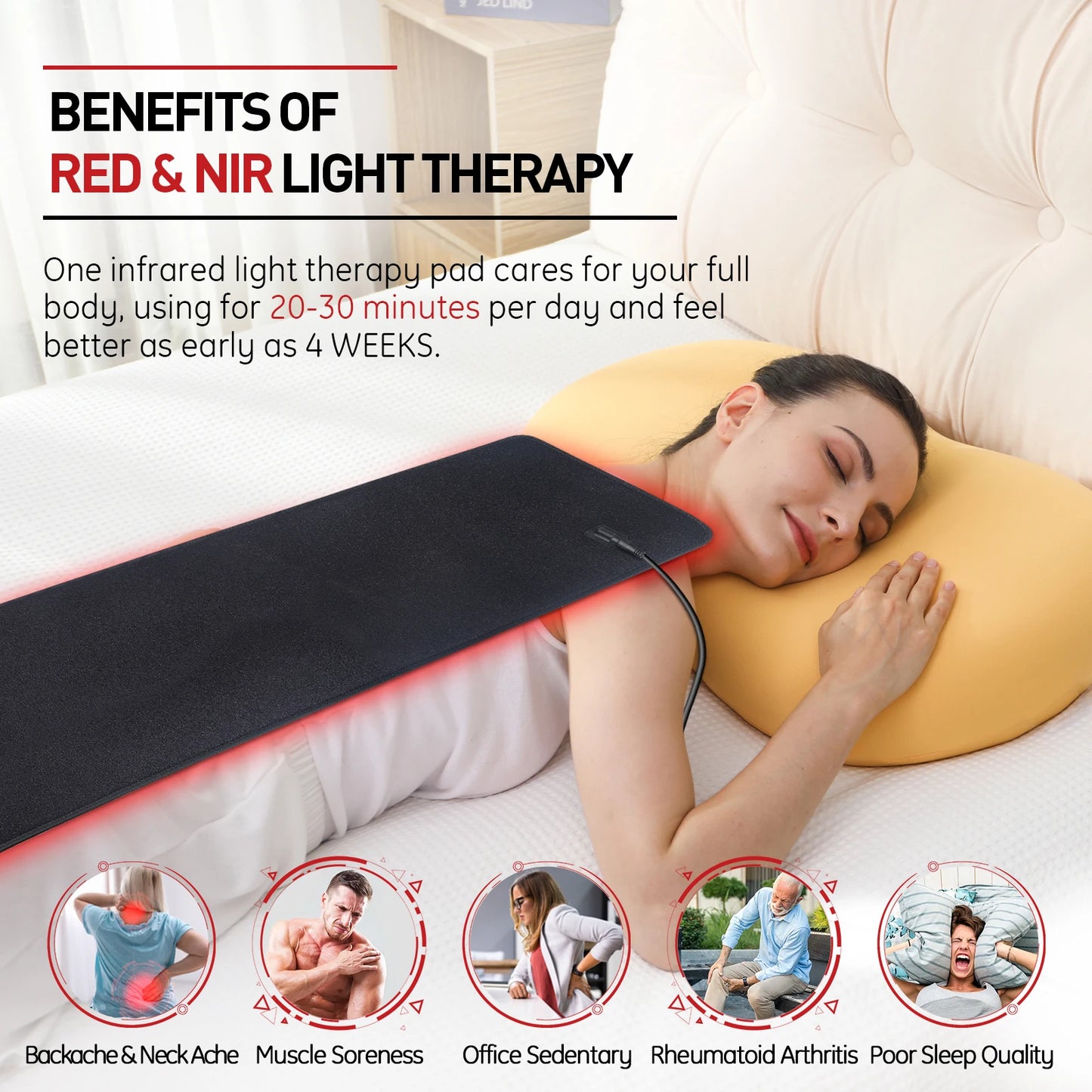 Astarexin Red Light Therapy Heating Pad For Muscle Pain Relief