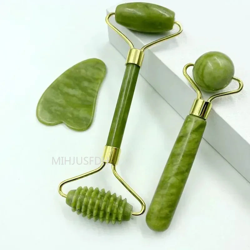 Natural Jade Roller Massager for Face and Body Gua Sha