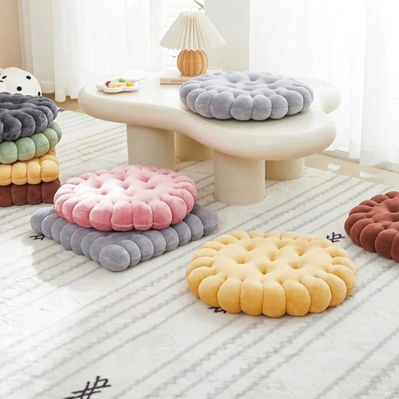 Circular Biscuit Meditation Cotton Floor Cushion Pillow