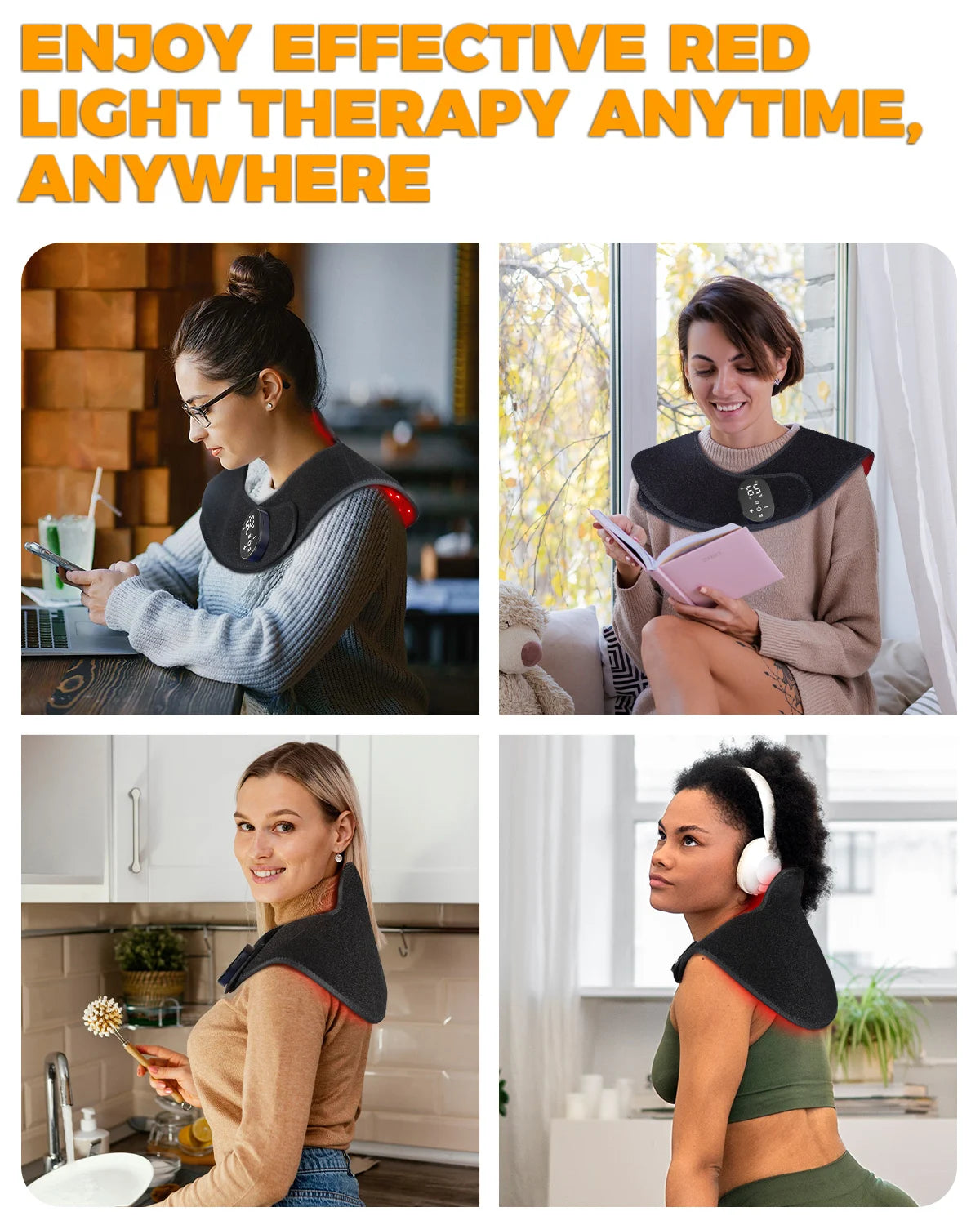 Cordless Infrared Neck Massager With Heat And Red Light Therapy