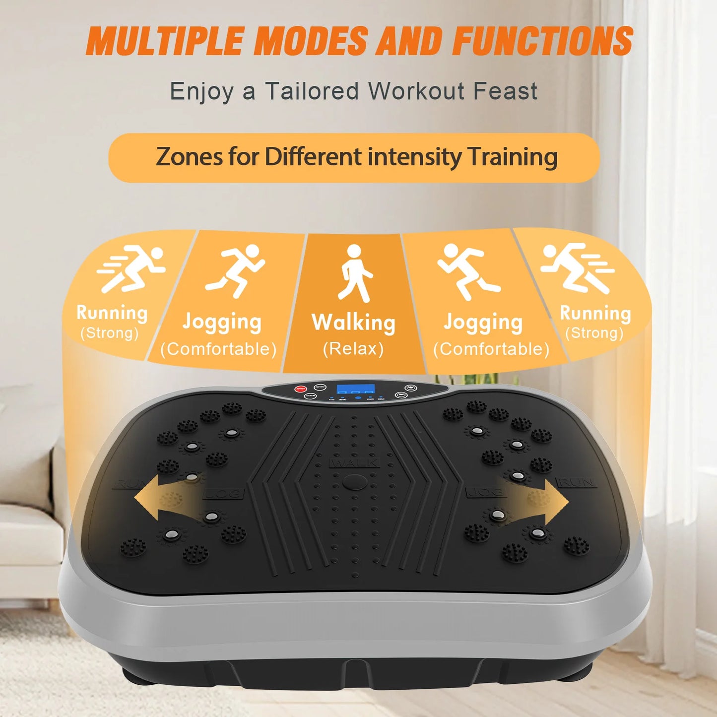 Portable Vibration Plate With Bluetooth Resistance Bands And Yoga Straps