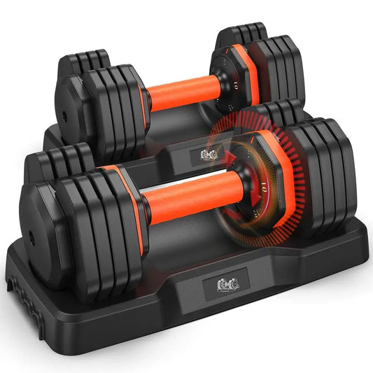 MBVM Adjustable Dumbbell Set With Storage Box Two Heavy Duty