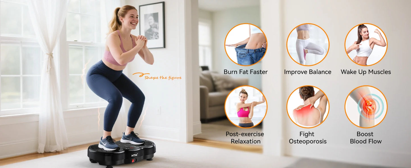 Vibration Plate Exercise Machine Full Body Shaker Adjustable Speed Portable