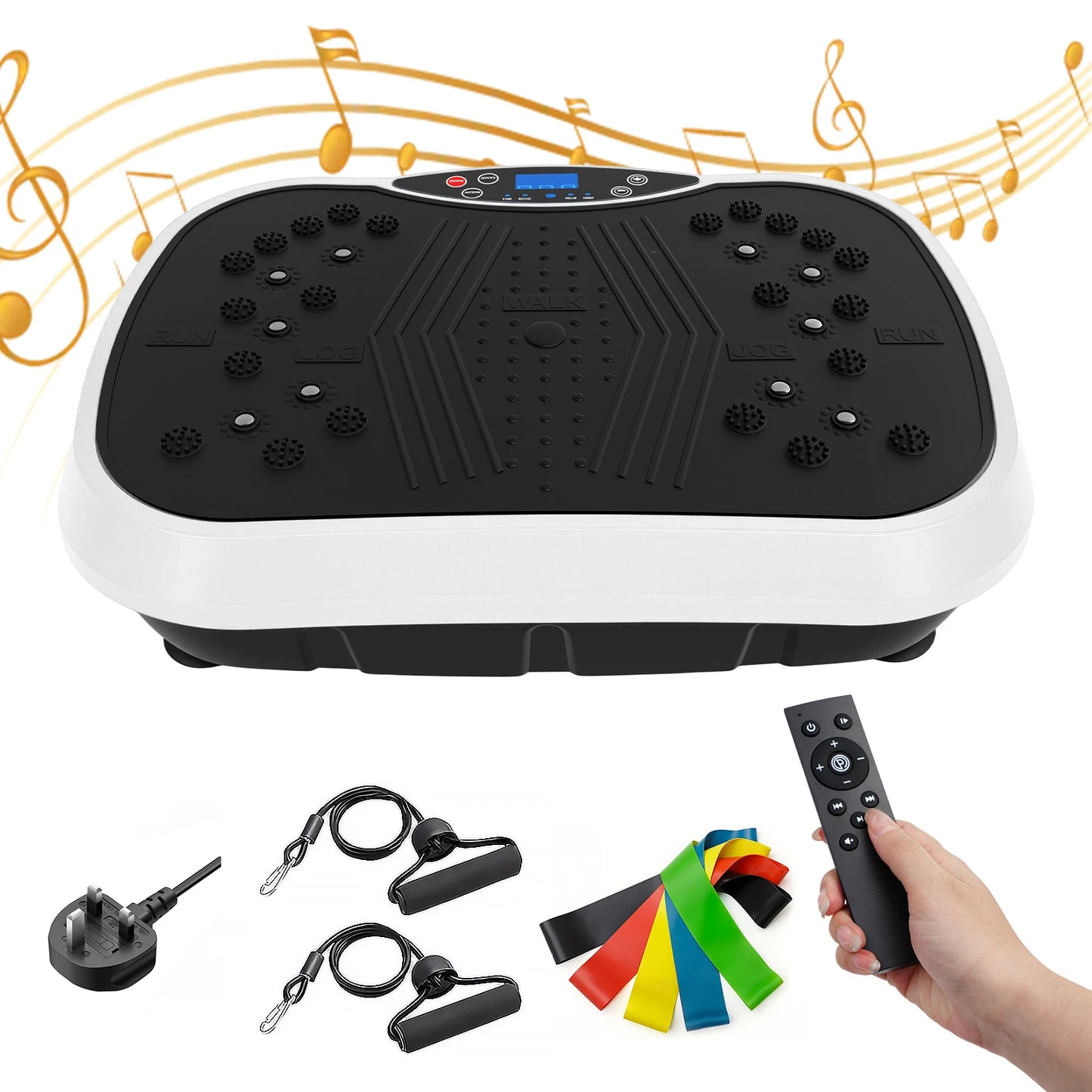 Portable Vibration Plate With Bluetooth Resistance Bands And Yoga Straps