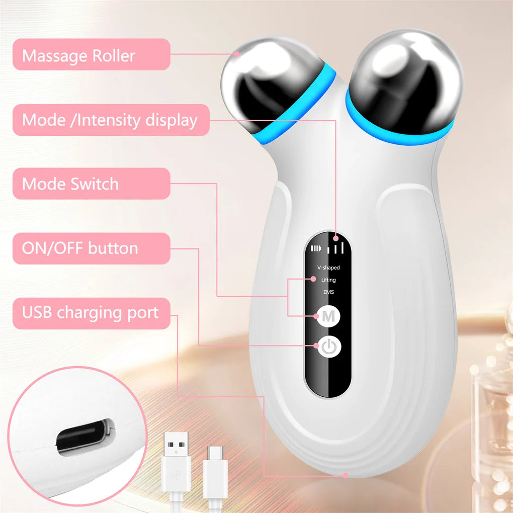 Microcurrent Facial Device For Anti Aging Wrinkles Therapy