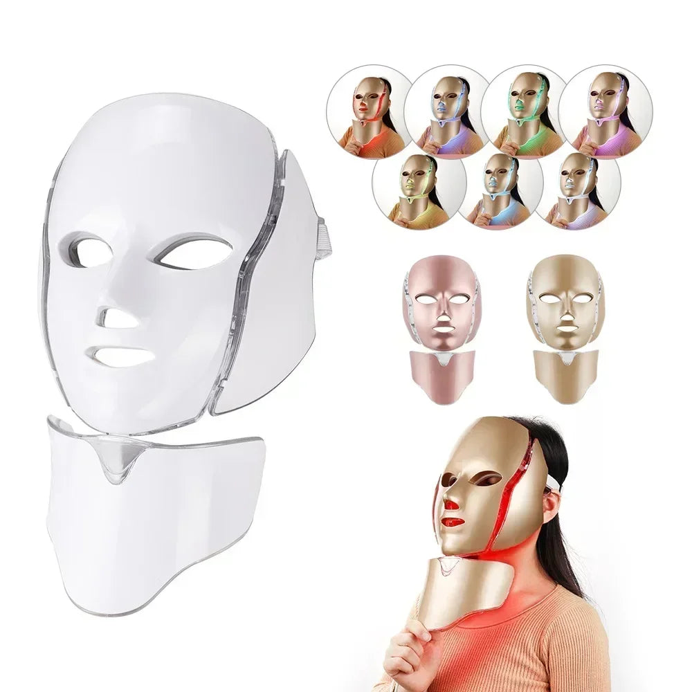Foreverlily LED Facial Mask With Neck Rejuvenation And Whitening