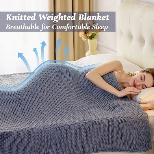 Beadfree Weighted Blanket for Adults Cooling Jacquard Fleece