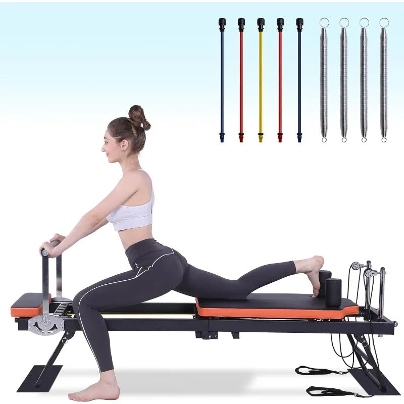 Pilates Reformer,Dpiolrcag Foldable Pilates Machine & Equipment for Home Use and Gym Workout, Suitable
