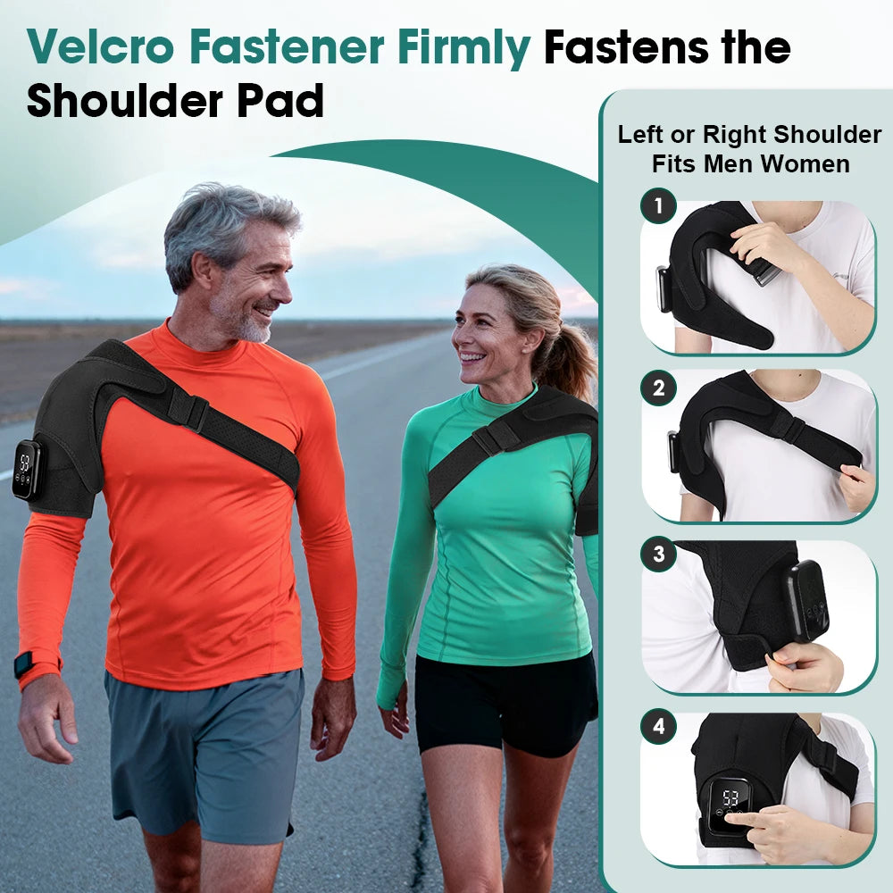 PastSky Electric Heated Shoulder Massager With Touch Screen And Timer