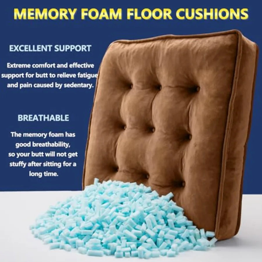 Memory Foam Floor Pillows Set of 4 for Meditation Yoga