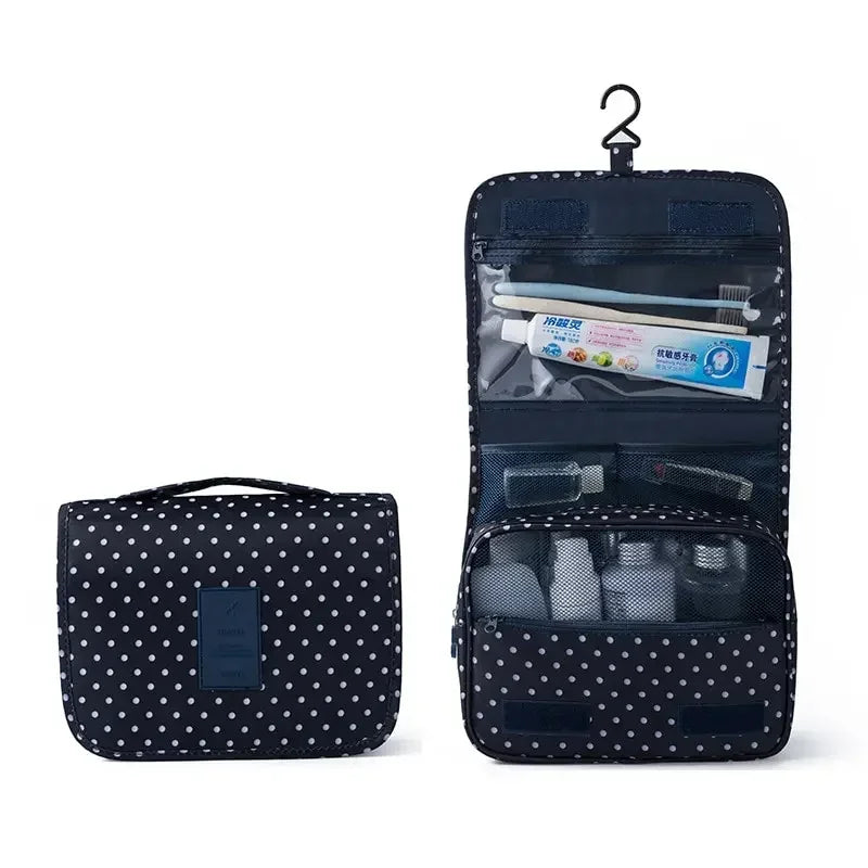Waterproof Nylon Cosmetic Bag Travel Pouch With Hook