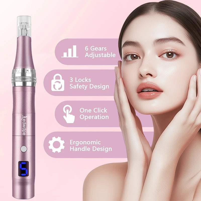 Portable Electric Facial Massager With Rechargeable Battery 10 Replacement Heads