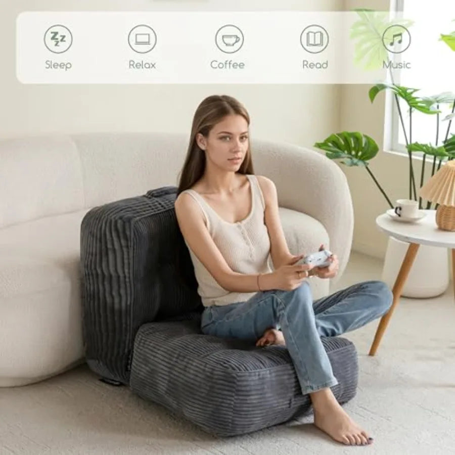 Floor Meditation Cushion For Adults With Removable Tufted Corduroy Cover