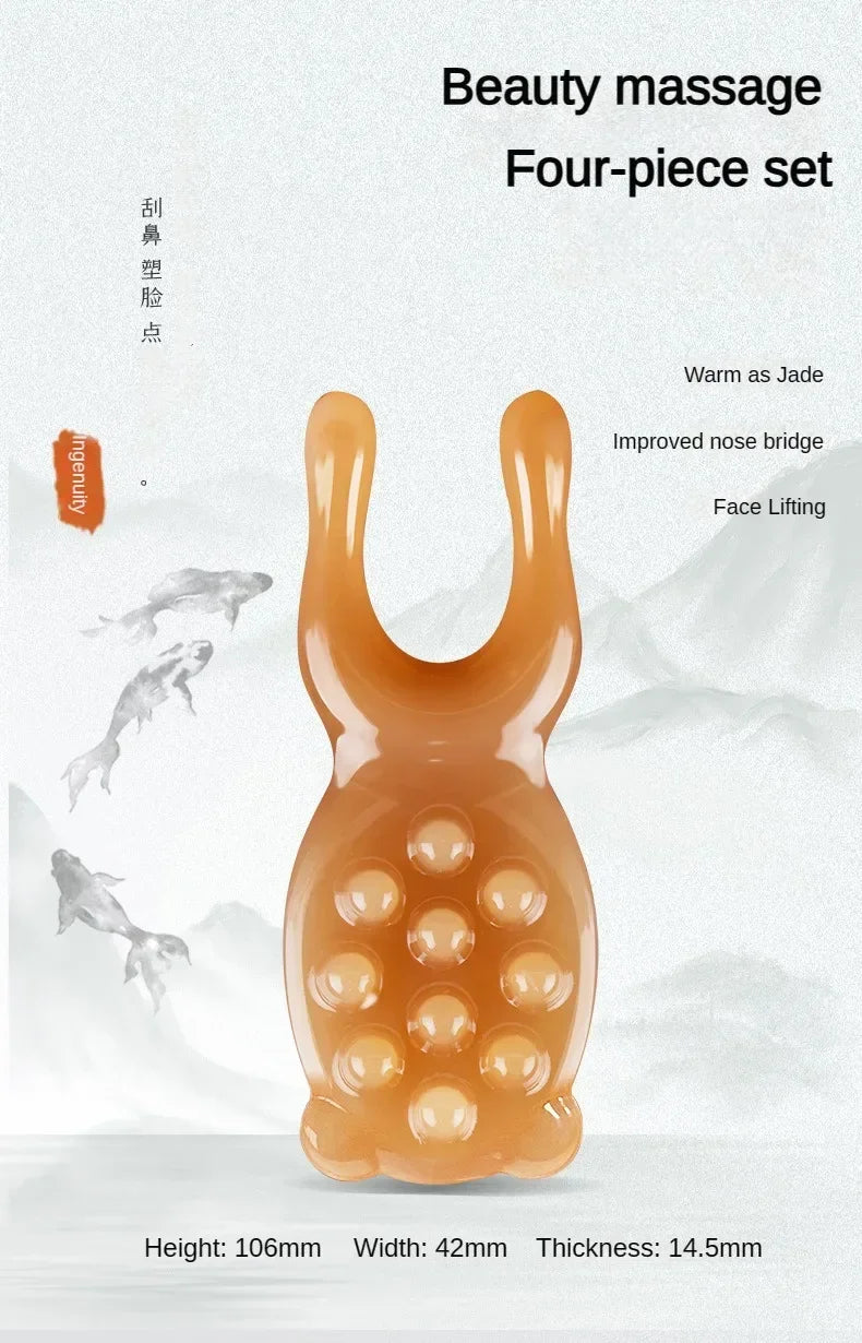 Face Lifting Guasha Resin Scraping Massage Facial Scraper Tool Eye SPA Massage Plate Reduce Puffiness Nose Lifting Nose Massager