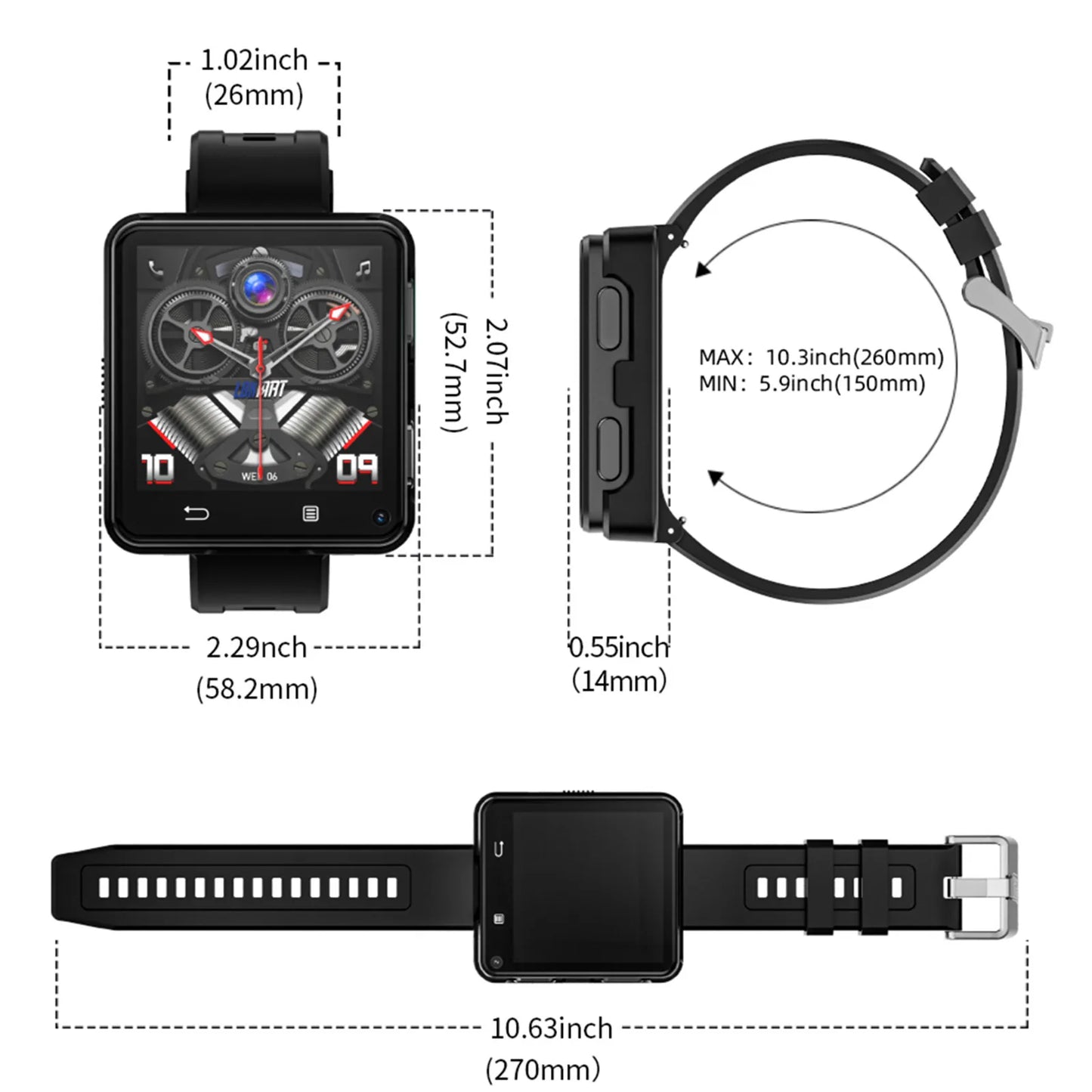 Lokmat Appllp 2 Max Dual Camera Smart Watch Phone Pro