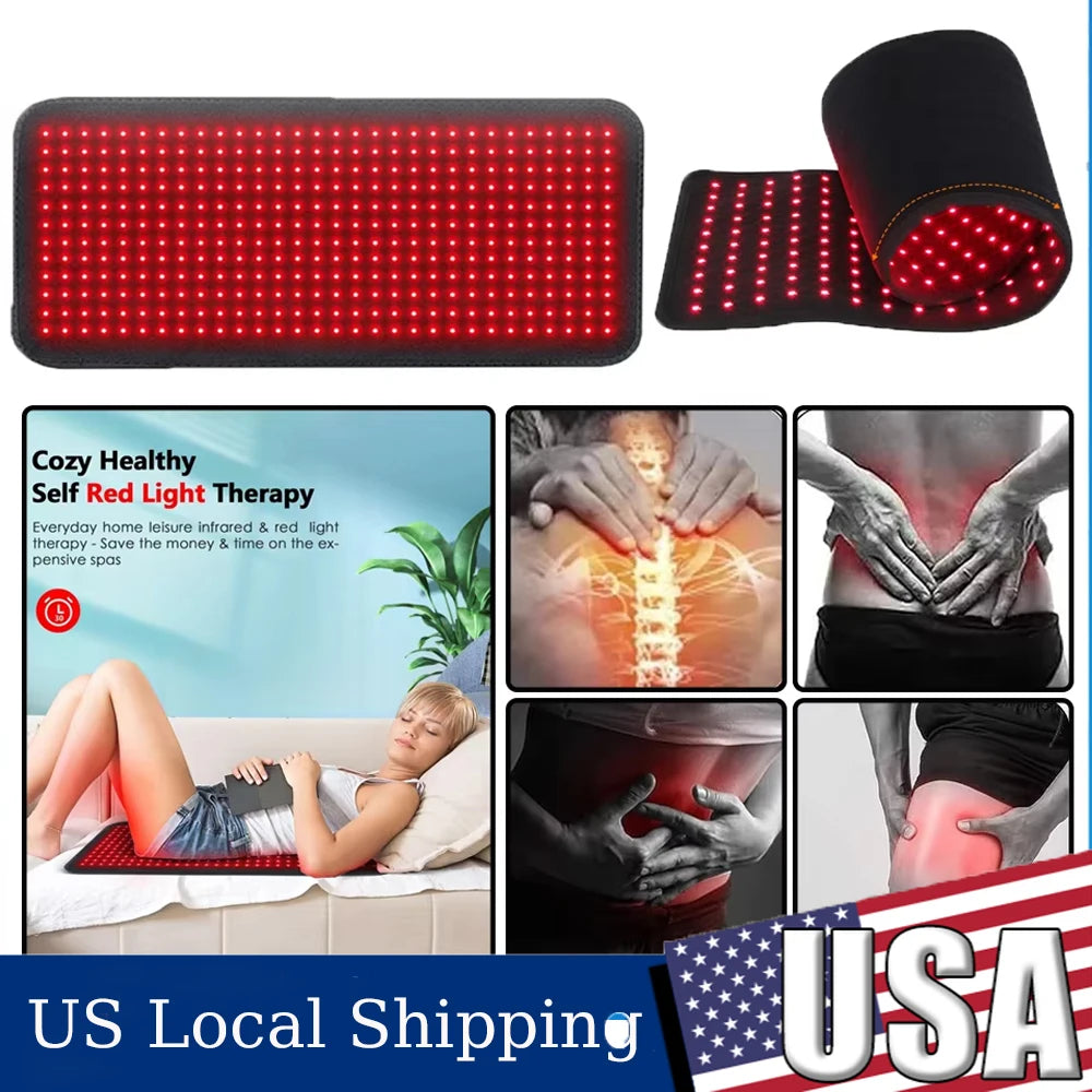 Red Light Therapy Pad LED Infrared Lumbar Back Massager Belt