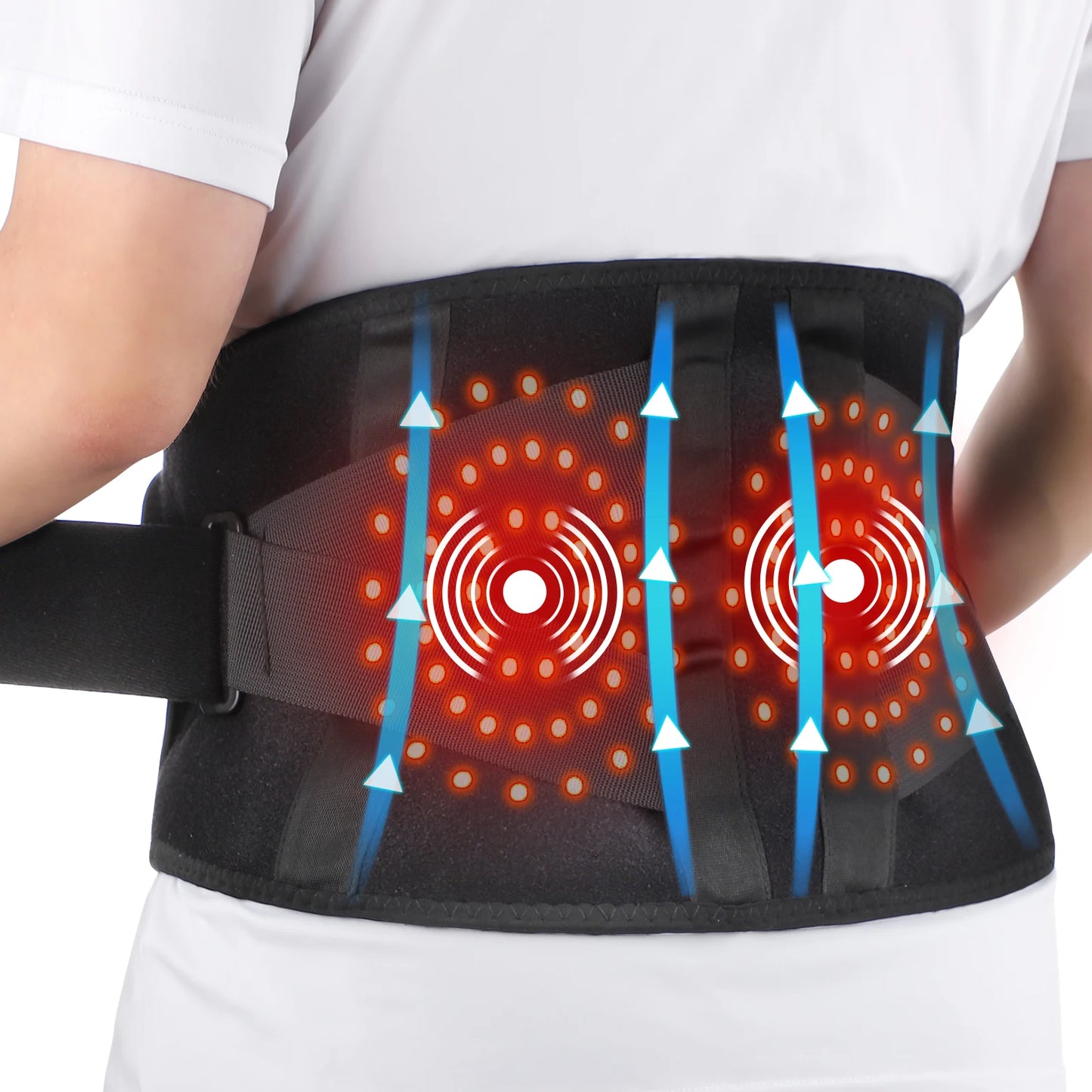 Hailicare Heated Waist Belt With Lumbar Support Vibration Massage