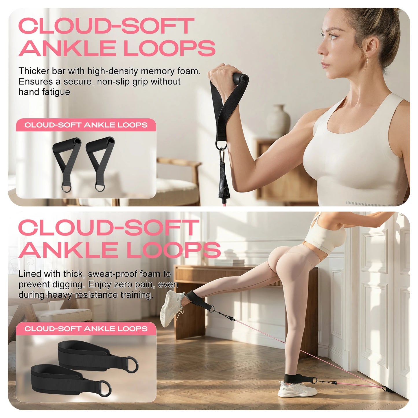 Pilates Bar Kit with Resistance Bands–Adjustable Home Gym Workout–Portable Pilates Equipment for Squats,Yoga&Full Body Toning