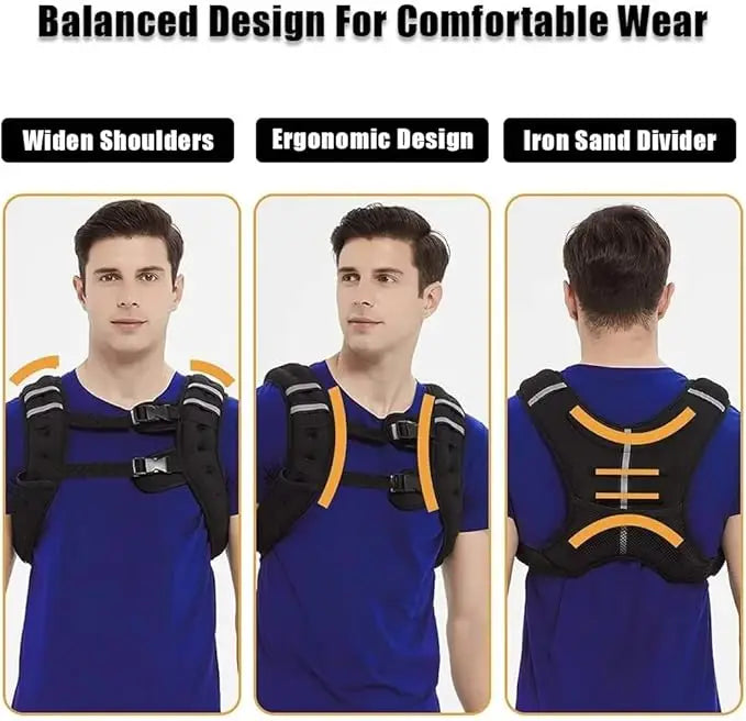 Weighted Vest For Men And Women With 12 To 30 Lbs Weights Included