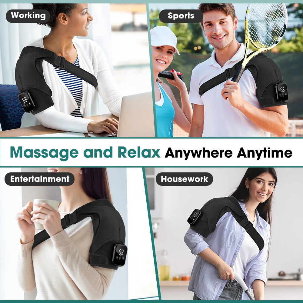 PastSky Electric Heated Shoulder Massager With Touch Screen And Timer