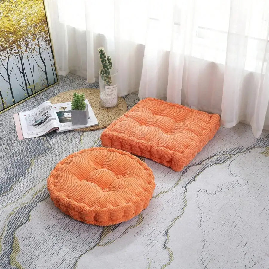 Premium Cotton Blend Meditation Floor Cushion And Seat Pad Set