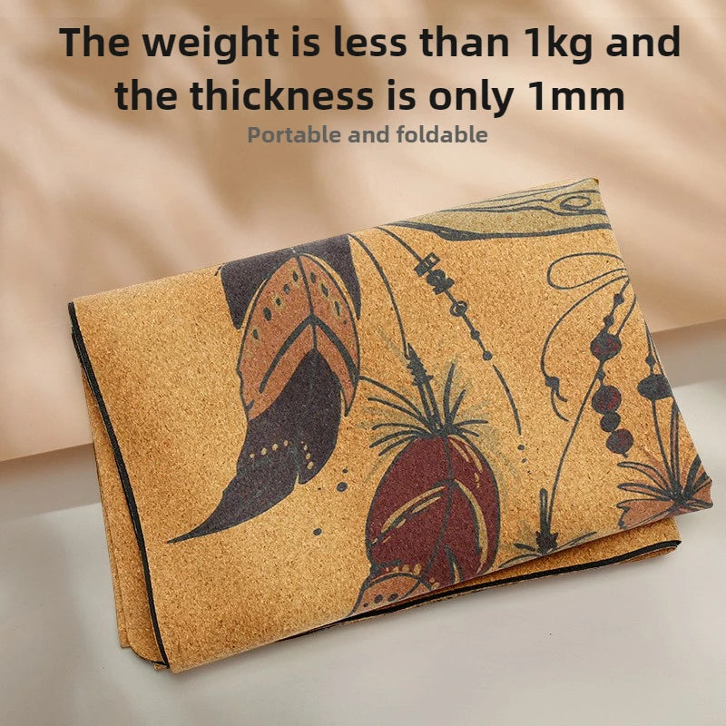 Cork Yoga Mat With Extra Thick Rubber Grip Portable