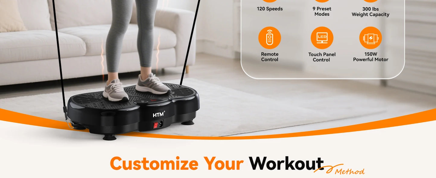 Vibration Plate Exercise Machine Full Body Shaker Adjustable Speed Portable