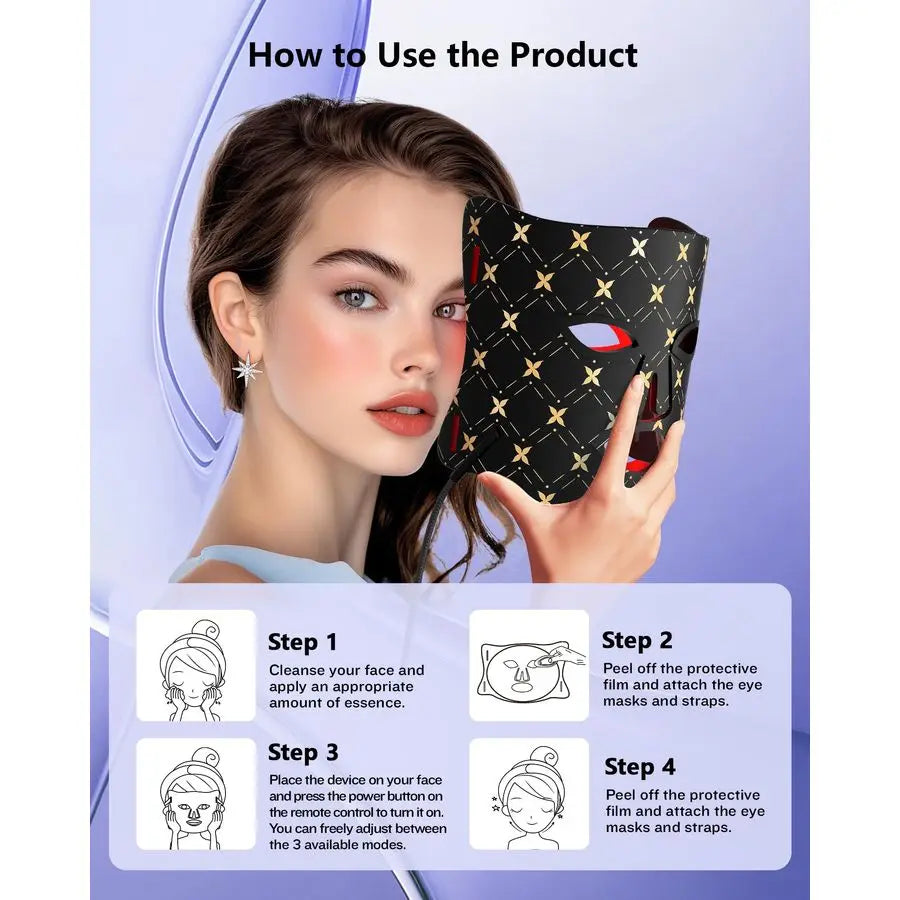 XMSJ LED Light Therapy Face Mask 630nm 830nm Home Use
