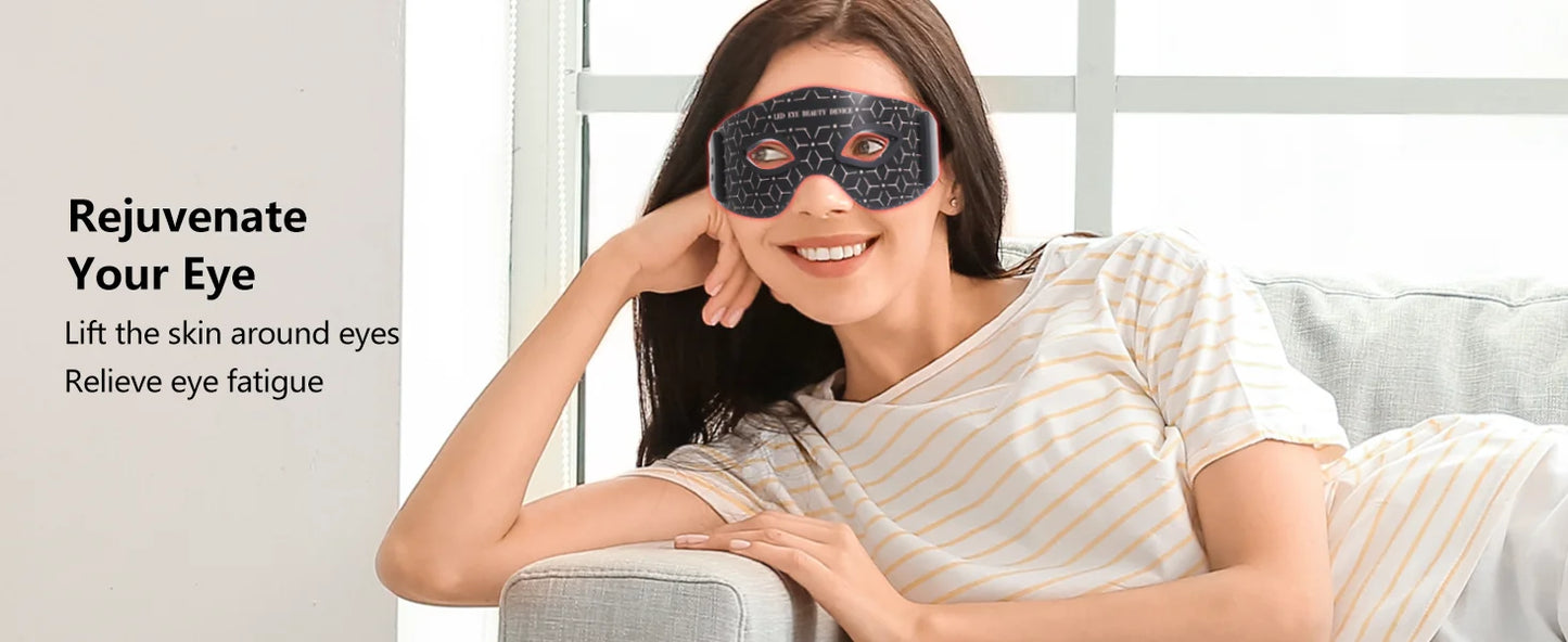 JVV 630NM 850NM Red Light Therapy Eye Mask Device Near Infrared Eye Mask Eye Massager Beauty Care Device Eye Bags Remover Devic