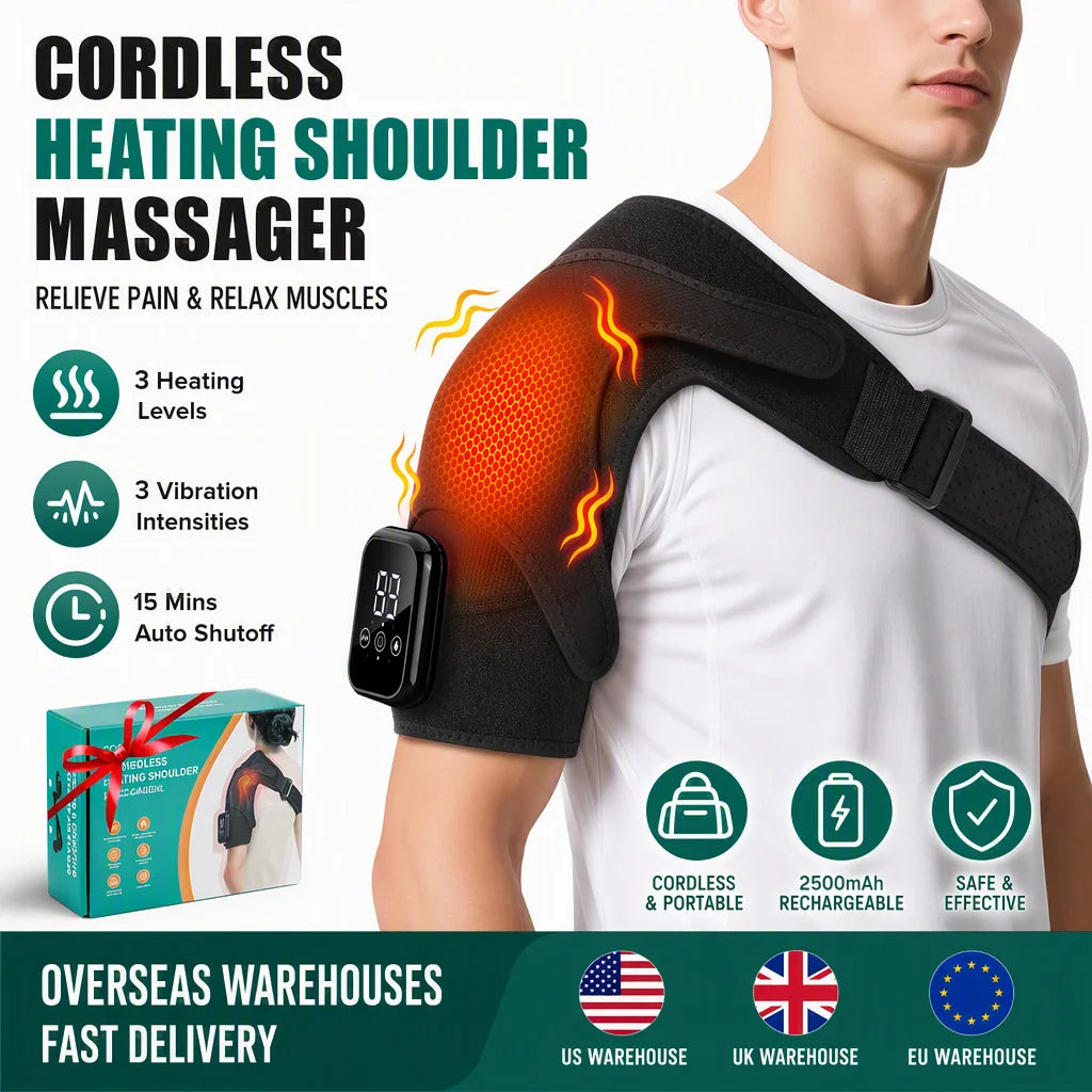 PastSky Electric Heated Shoulder Massager With Touch Screen And Timer