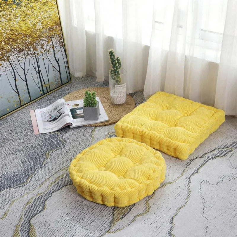 Premium Cotton Blend Meditation Floor Cushion And Seat Pad Set